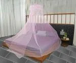 Classic Mosquito Net Polyester Plain Pink Hanging Mosquito Net for Double Bed