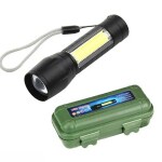 Branded Bros BRIGHT LIGHT Portable Aluminum COB Tactical Torch Waterproof LED USB Rechargeable Torch (Black, 9 cm, Rechargeable)