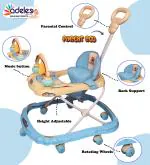 Odelee Blue Noody Musical Baby Activity Walker with Adjustable Height and Parental Rod (6-18 M)