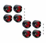 Jaspo Multicolor Roller Skate Wheels With Bearings Quad Skating And Skateboard Wheels, 8PCS