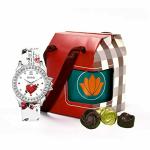 Chocoloony Chocolate Box and Wrist Watch Milk Flavour for Anniversary Gift
