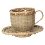 JAINTIA A'CHIK KHASI HILLS INITIATIVE FOR COLLECTIVE MARKETING LIMITED_Showpiece Hand Crafted Bamboo Cup and Saucer (12 x 12 x 7 CM)