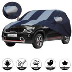 Allextreme KS7005 Car Body Cover Compatible with Kia Sonet Custom Fit Dustproof UV Heat Resistant Indoor Outdoor Body Protection (Blue and Silver with Mirror)
