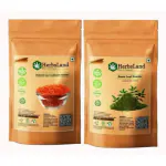 HerbsLand 100% Premium Neem Leaves Powder and Masoor Dal (Red Lentils) FacePack Powder For Face & Skin Care (100gm Each)