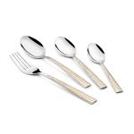 Montavo by FNS Lush Premium Stainless steel Cutlery Set 24 Pc (6 Dinner Spoons, 6 Dinner Forks, 6 Baby Spoons and 6 Tea Spoon)