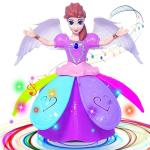 Mezire 360 Degree Musical Dancing Angel Girl Doll Toy With Lights & Sound (Multicolor)