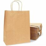 DCGPAC White Gusset Twist Handle Shopping Bags - 9.5in x 9.5in x 5.5in (Pack Of 50)