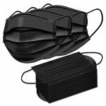 DJT Fabric Non-Woven Fabric Disposable Face Mask (Black, Without Valve, Pack of 50) for Men & Women