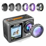 AUSHA 5K Action Camera with Anti-Shake EIS Stabilization, 24MP Photo Resolution, 4X Digital Zoom, Remote Control, WiFi, Dual Touch Screen for Vlogging,Travelling,Diving