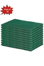 Spark And Bright Multipurpose Regular Pack Green Scrub Pad for Utensils Cleaning in Kitchen Long Lasting Stain Removal Scrubber (Pack of 18)