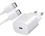 KIZZY Original Samsung A35 5G Charger 25W Power Adapter with C to C Cable for Super Fast Charging Compatible with A35 5G/A55 5G (White)