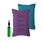 SHIVAM CART Soft Cotton Pillow with Pump Compact and Lightweight, Easy to Carry, Neck Support During Travelling in Bus, Train,Flight Pack of 2 Multicolour