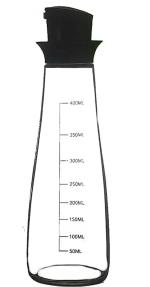 FINE ART Seahaven 400 Ml Glass Oil Dispenser Bottle,Vinegar Bottle,Oil Jug With Lock Lid Cooking Oil Dispenser Pourer Cooking