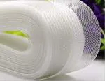M Fabrics 50 Yards Stiff Polyester Horsehair Braid for Polyester Boning Sewing Wedding Dress Dance Formal Dress Accessories (White, 2 Inch)