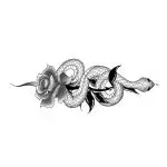 Temporary Tattoowala Snake and Flower Animal Tattoo on Hand Waterproof Temporary Body Tattoo