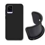 HANIRY Soft Silicone Back Cover Vivo V20 back cover | Vivo V2025 back cover | Vivo V20 Plain Black back cover | Black
