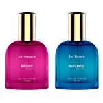 LA' FRENCH Belief & Hitched Perfume Combo For Men -30ml + 30ml | Premium Luxury Long Lasting Fragrance Spray | Eau De Parfum | Ideal For Men | Perfume For Men | Pack Of 2