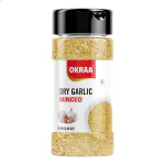OKRAA Dry Garlic Minced - 100 GM / Dehydrated Garlic Flakes / Pure and Natural ( Roasted Garlic )