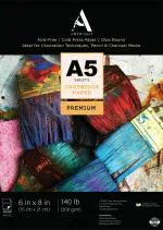 ArtRight Artists' Sketching Paper (A5 Pack of 60 Sheets, 300 GSM); Handmade Cartridge Mixed Media Sheets of 300GSM for Pencil, Charcoal and Ink Media