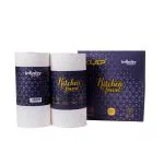 KLAP 4 PLY Kitchen Towel | Tissue Paper Roll | Made of 100% Natural Virgin Paper | Kitchen Towels For Wiping Utensils | Set of 2 Rolls (60 Pulls Per Roll) Pack of 1