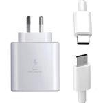 mPix Samsung 45W Power Adapter with Type C to C Cable Compatible With Samsung Galaxy A11/M11/A13 5G/M02/M62/F62/A50S/M21/M21S/A8 Plus