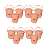 Chetan Virgin Plastic Unbreakable, Durable & Lightweight Strong Bucket with Lid and Handle for Storage, Bathroom Use - 16 Liters, Pack of 12, (Multicolor