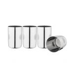 Omega IVY Stainless Steel Lazer Print Mandal Design Amrapali Glass - 350 ML Each (Set of 4)