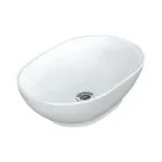 JAQUAR SOLO Series Table Top WASH BASIN (White) | 485x370x150mm, Oval | Ceramic Basin/Sink for Bathroom, Living Room | Table/Counter Top | SLS-WHT-6901