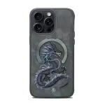 TREEMODA Nimmy Embroidered Dragon Series Leather Grey Back Case Compatible for iPhone 15 Pro Max.