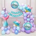 SpecialYou.in Mermaid Theme Birthday Decorations Items for Girls with Mermaid Foil Balloons, Pearl White, Pastel and Metallic Purple, Blue Balloons and Blue HBD Banner- Set of 68pcs