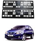 Feelitson Black Car Plastic Number Plate Frame Holder Front & Back For Verna