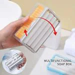 Satsun Enterprise 2in1 Soap Dish Laundry Rolling Soap Box Portable Soap Bar Box Dispenser Soap Holder Bar Soap Dispenser Box, 2 in 1 Portable Multifunctional Storage