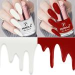 Perpaa Milky White, Stylish Red Nail Polish (Pack Of 2)
