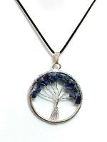 Astroghar Natural Lapis Lazuli Tree Of Life Crystal Metal Pendent For Men And Women