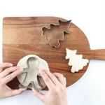 Baker's Cutlery Silver Stainless Steel Christmas Tree Gingerbread Man Santa Claus Cookie Mold 3 Pc