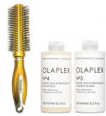 Buy Tya Soft Bristle Saloon Hair Brush Yellow Ola Plex Shampoo And Conditioner (Set Of 3)
