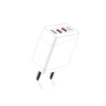 FOXIN Dual USB Adapter FPA-214 (2.4Amp) with Micro USB - Ultra Protection Rapid Charging Smart Adapter | BIS Approved | 6 Months Warranty | White