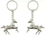 Blue Aura Foxr Silver Metal Horse Key Chain (Pack Of 2)