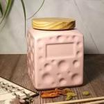 Your Local Store Ceramic Cookie Jar - 750 ml (Pack of 2, Pink)
