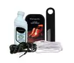 Sheppits Premium Shoe Shiner (Neutral), Shoe Cleaner (Natural), Sneakers Sports Shoes Laces (White), Formal Shoes Laces (Black), & Shoe Horn (Black) Combo | Shoe Care Kit