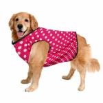 Sage Square Funky Soft Material Dog T-Shirt | Cool/Funky Print Pet | Soft Light Weight | Comfortable & Breathable Dog Clothing | Trendy Vest Outfit (XXXLarge - 30 inch) (Polka Pink)