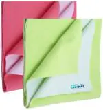 Newnik Cozymat Bed Protector for New Born, Old Age & New Moms Salmon Rose + Lemon Green (Medium (70cm x 100cm)