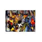 SHASWAT ART Bouquet of Beautiful Flowers in a Modern Style and Cubism Canvas Painting for Living Room, Bed Room, Office, Hotels (46cm x 61cm)