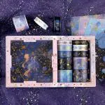 Samvardhan Universe Stars Washi Masking Tapes Stickers Set For Scrapbooking, Gift Wrapping, Decoration, Arts & Crafts Multicolor Tape