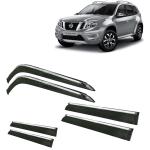 Kingsway Car Wind Deflectors Rain Guard Window Visor for Nissan Terrano 2009, 2010, 2011, 2012, 2013, 2014, 2015, 2016, 2017, 2018 Model, Car Door Visor with Chrome Lining Online India, Car Sun Shades