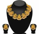 Gyaan Jewels Handmade Shop Global Gold Plated Alloy Earring and Necklace Set Gold (Women, Girls) Free Size
