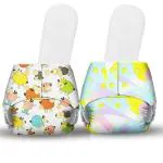 SuperBottoms Basic 2 Certified Soft Fleece Lined Adjustable Pocket Diapers with 2 Wet-Free Inserts with Snaps