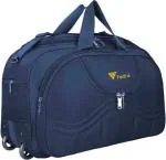 FEDRA Blue Polyester Strolley Duffle Bag with Wheels - 50 L