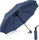 Fourfox Foldable Compact Umbrella, Auto Close, Big Size, 3-Fold, Lightweight, Portable, UV Protection (Blue)