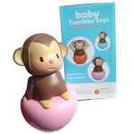 Halo Nation Multicolor Plastic Wobbling Roly Poly Tumbler Monkey with Soft and Sweet Bell Sounds